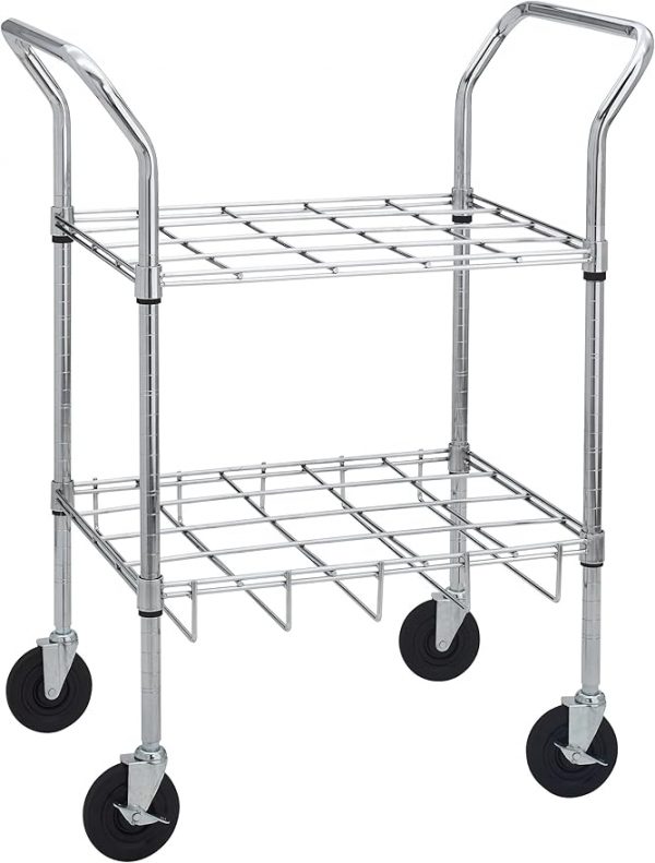 Chrome Oxygen Cylinder Cart