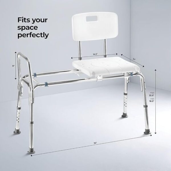 Medical King Sliding Tub Transfer Bench - Image 2